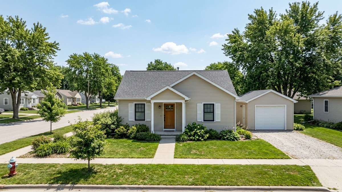 Natural modest home exterior in Crofton or a nearby regional community. Useful for regional buyer posts.