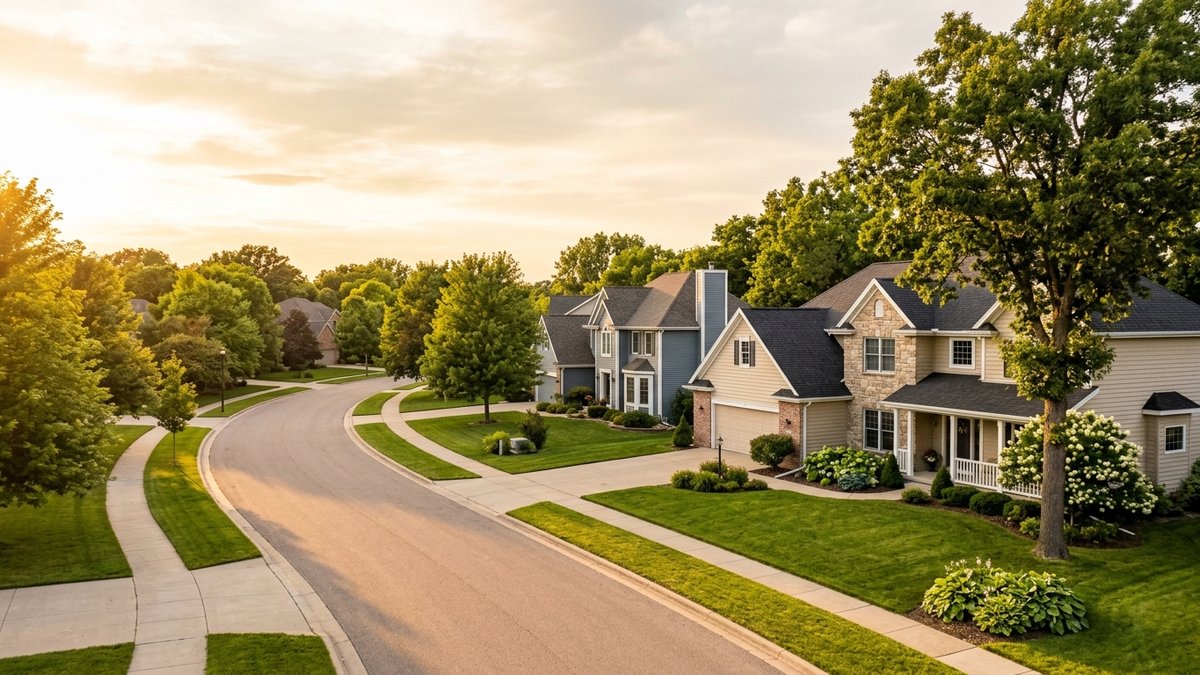 Established Yankton neighborhood street with mature homes, useful for a seller appraisal guide.