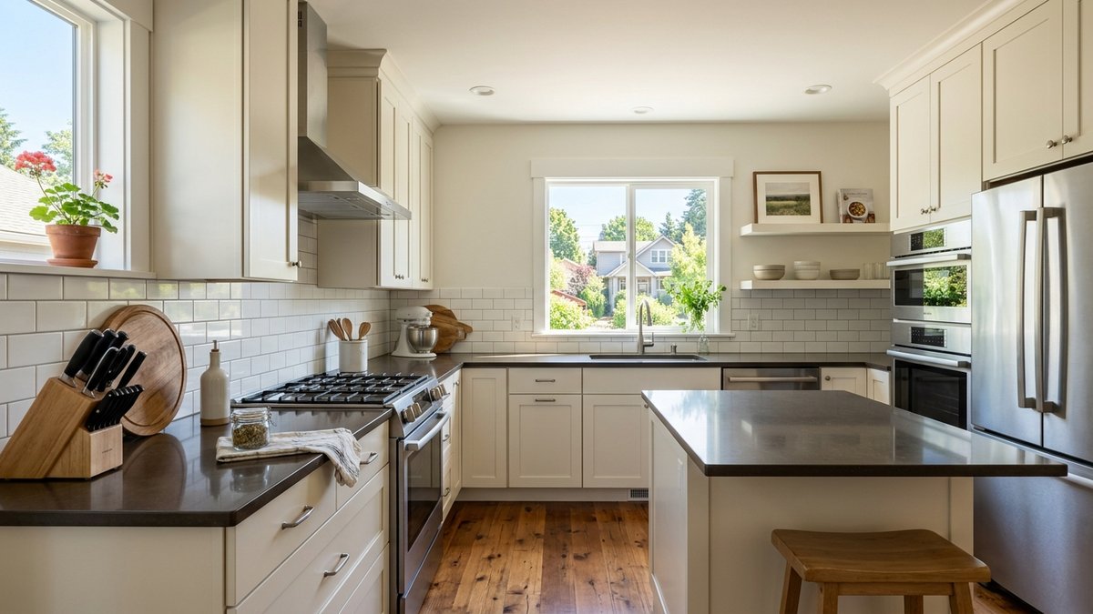 Natural staged kitchen in a Yankton home.